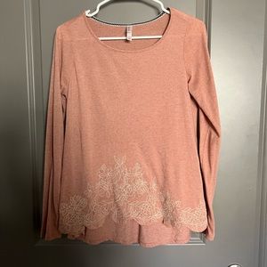 Peach long sleeve with floral details